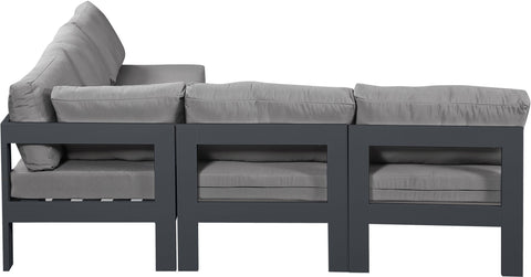 Nizuc - Outdoor Patio 5 Piece Modular Sectional With Gray Frame