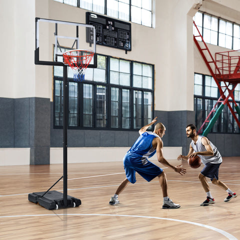 Portable Basketball Hoop Basketball System 4.76-10Ft Height Adjustable For Youth Adults LED Basketball Hoop Lights, Colorful Lights, Waterproof, Super Bright To Play At Night Outdoors, Good Gift For Kid