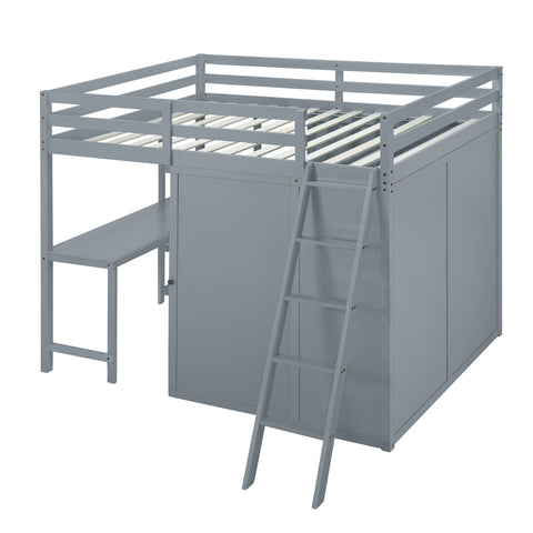 Loft Bed With Wardrobe And Desk And Shelves