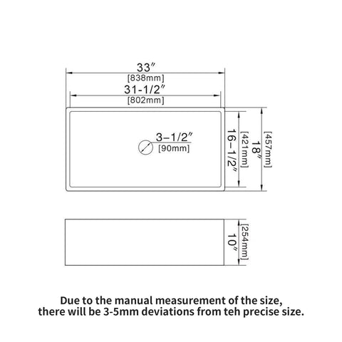 33" Undermount Sink With Apron Front, Single Bowl, Grid - White
