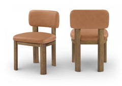 Paloma - Vegan Leather Upholstered Dining Chair (Set of 2) - Brown Frame