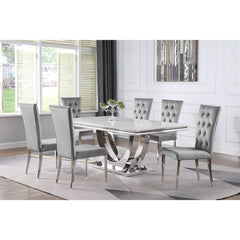 Kerw - 7 Piece Rectangular Dining Table Set - Gray