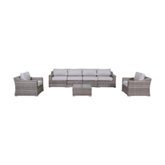 Outdoor Wicker Conversation Set With Cushions, All Weather