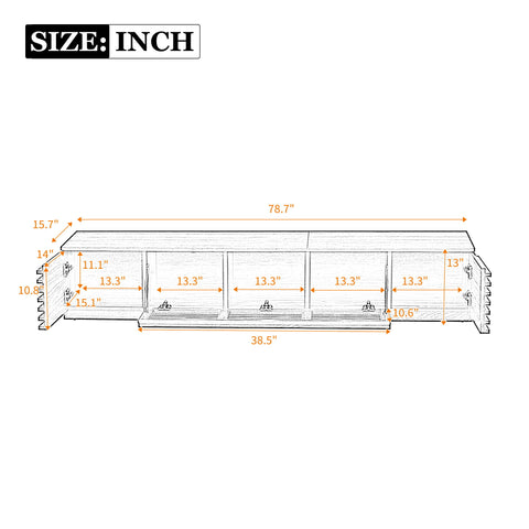 TV Stand For TVs, Entertainment Center With Cable Management And Soft Closing Hinges - Walnut