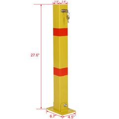 Square Parking Bollard Pole Barrier With Lock For Car Parking Protection And Home Garage Street Decor