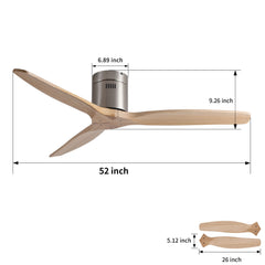 Low Profile Flush Mount Ceiling Fan Without Light