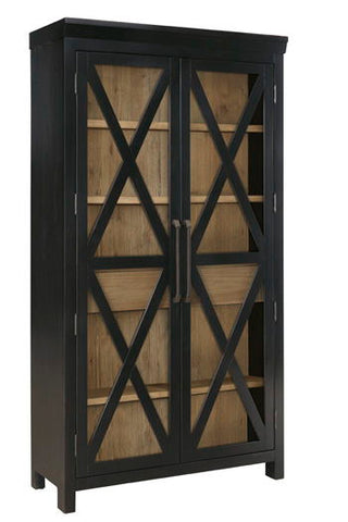Ridgester - Display Cabinet - Light Brown / Black