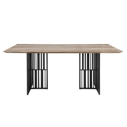 Zudora - Dining Table - Antique Oak & Black