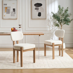 Dining Chairs With Ergonomic Backrest And Adjustable Feet (Set of 2)