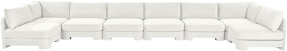 Hammond - Velvet Performance Fabric Upholstered 8 Piece U-Shaped Armless Sectional - Beige