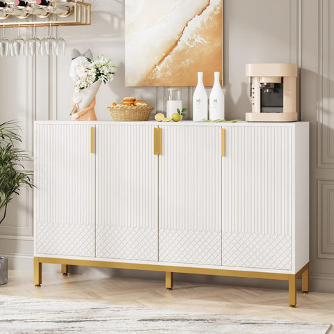 Buffet Sideboard Cabinet With Geometric Doors