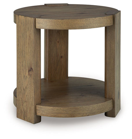 Flangren - Round End Table - Light Brown