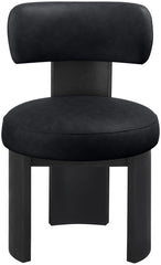 Atelier - Vegan Leather Upholstered Dining Chair (Set of 2) - Black / Painted Black