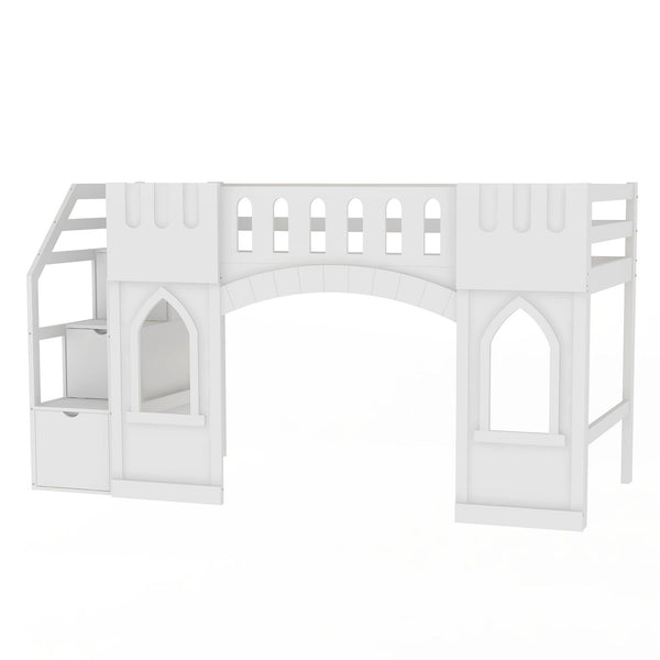 Loft Bed With Storage Staircase And Windows