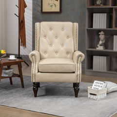 Modern Accent Armchair With Sturdy Wood Legs