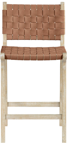 Entwine - Vegan Leather Upholstered Counter Stool - Painted Natural