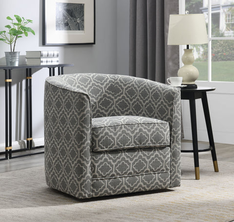 Abstract Swivel Accent Chair