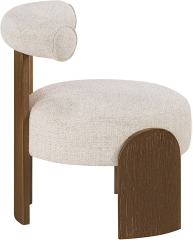 Calder - Linen Textured Fabric Upholstered Accent Chair - Painted Brown Base