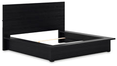 Londer - King Panel Bed - Black