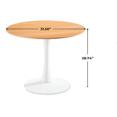 Mid-Century Tulip Table With Round Top, Pedestal Base