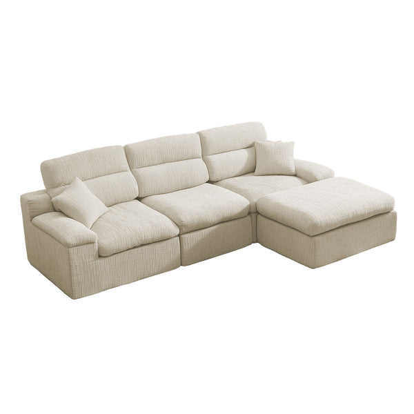 Corner Chaise Sofa With High Backrest