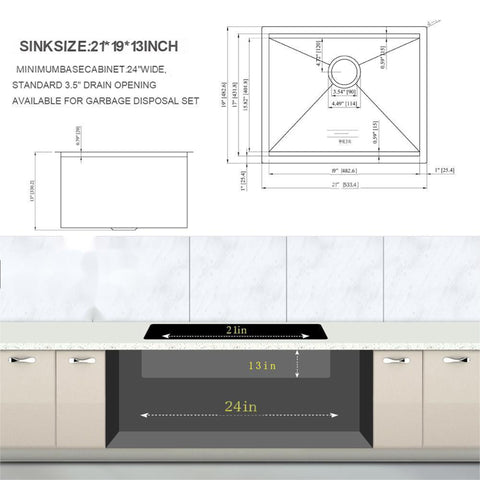 Laundry Workstation Undermount Utility Sink, Deep Single Bowl