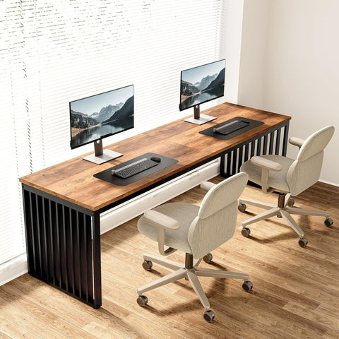 Double Computer Desk For 2 Person, Extra Long Workstation