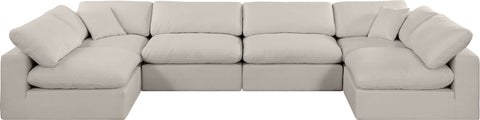 Comfy - 6 Piece Linen Modular Armless Sectional