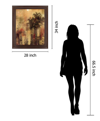 Sunlit Palm Whisper - 28" x 34" Framed Wall Art
