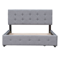 Upholstered Platform Bed With Classic Headboard And Drawers, No Box Spring Needed
