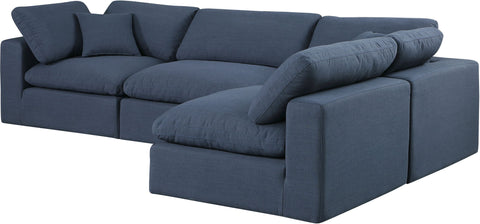 Comfy - 4 Piece Linen Fabric Modular Armless Sectional