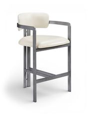 Aurum - Vegan Leather Upholstered Counter Stool With Gray Base