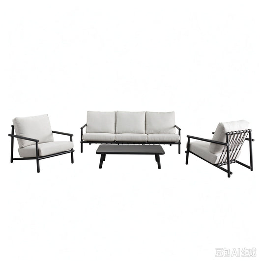 Aurelia - 4 Pieces Set - Carbon Gray / Cream Beige