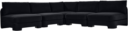 Hammond - Velvet Performance Fabric Upholstered 5 Piece Armless Sectional