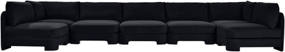 Hammond - Velvet Performance Fabric Upholstered 7 Piece U-Shaped Armless Sectional