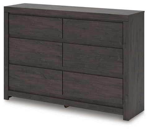 Fraluna - Charcoal - Six Drawer Dresser
