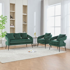 3 Piece Living Room Set, Loveseat & 2 Accent Chairs