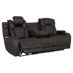 Wendell - Power Motion Sofa With Dropdown Table, Storage, USB & LED - Dark Gray