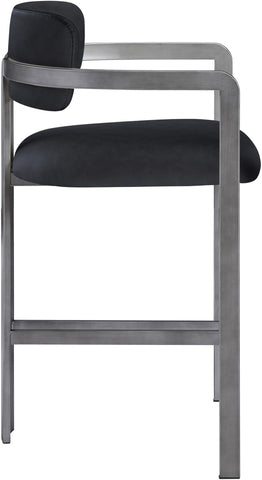 Aurum - Vegan Leather Upholstered Counter Stool With Gray Base