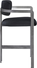 Aurum - Vegan Leather Upholstered Counter Stool With Gray Base