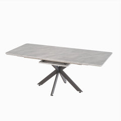 Modern Extendable Dining Table Set For 6 - 8 - Black / Gray