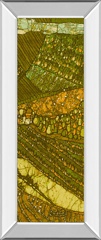Vineyard Batik Il By Andrea Davis - Mirror Framed Print Wall Art - Green