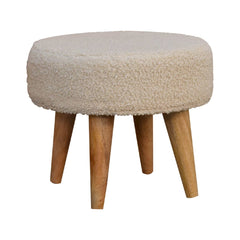 Petite Footstool - Cream / Brown