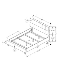 Queen Size Bed, Upholstered, Transitional - Beige