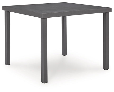 Rocky Creek - Square Dining Table With Umbrella Option - Gray