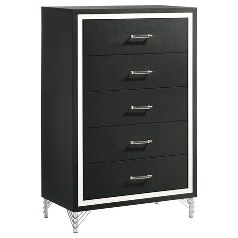 Malcolm - 5 Drawer Bedroom Chest - Black