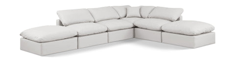 Indulge - Faux Leather 6 Piece Modular Armless Sectional