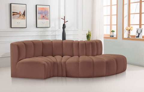 Arc - Faux Leather 4 Piece L-Shaped Modular Sofa