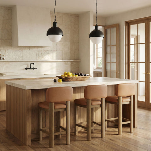 Paloma - Faux Leather Upholstered Counter Stool (Set of 2) - Brown Frame