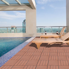 Wood Plastic Composite Deck Tiles, Sustainable Composite Decking Resist Rust, Water, Weather, Easy To Diy & Maintain